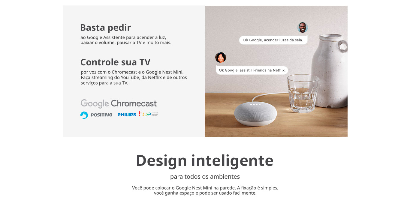 Nest Mini 2ª geração Smart Speaker com Google Assistente Cor Carvão
